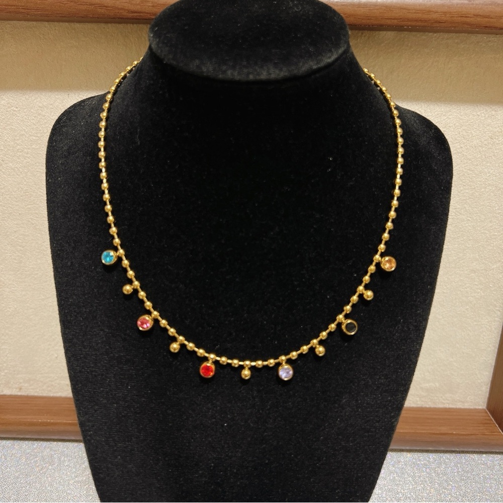 Stainless steel rainbows 🌈 stones necklace - Picture 7 of 10